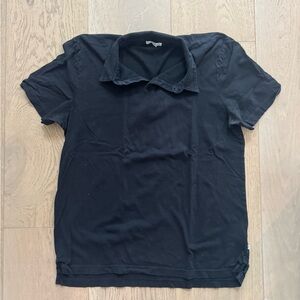 James Perse Men’s Short Sleeve Polo Shirt – Black
